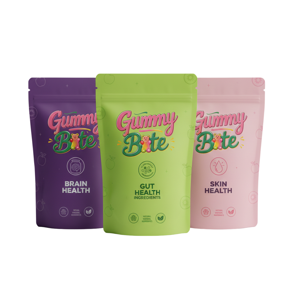 Gummy Bite Brain, Gut, Skin Health Pouch Packaging